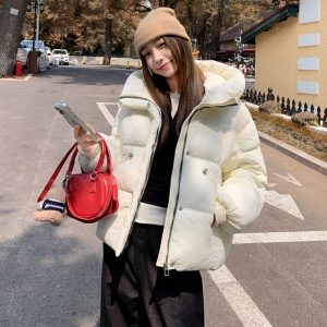 Women’s Fashion Zipper Hooded Loose Coat