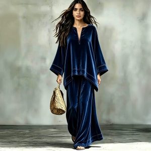 Wide-leg Pants Bohemian Two-piece Set