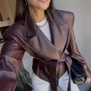 Women’s Clothing winter Leather Jacket